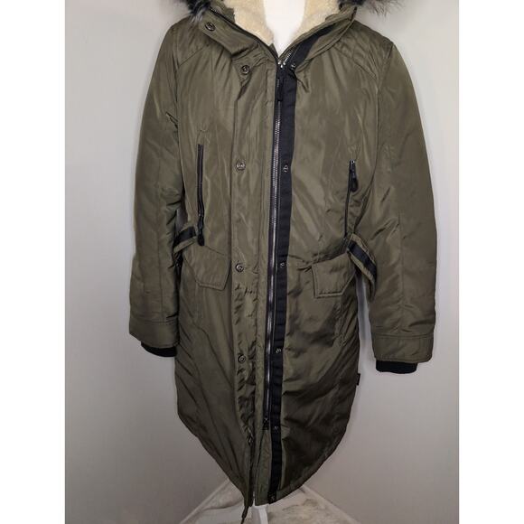 Stoic insulated outdoor winter down parka olive green coat med - Picture 3 of 13